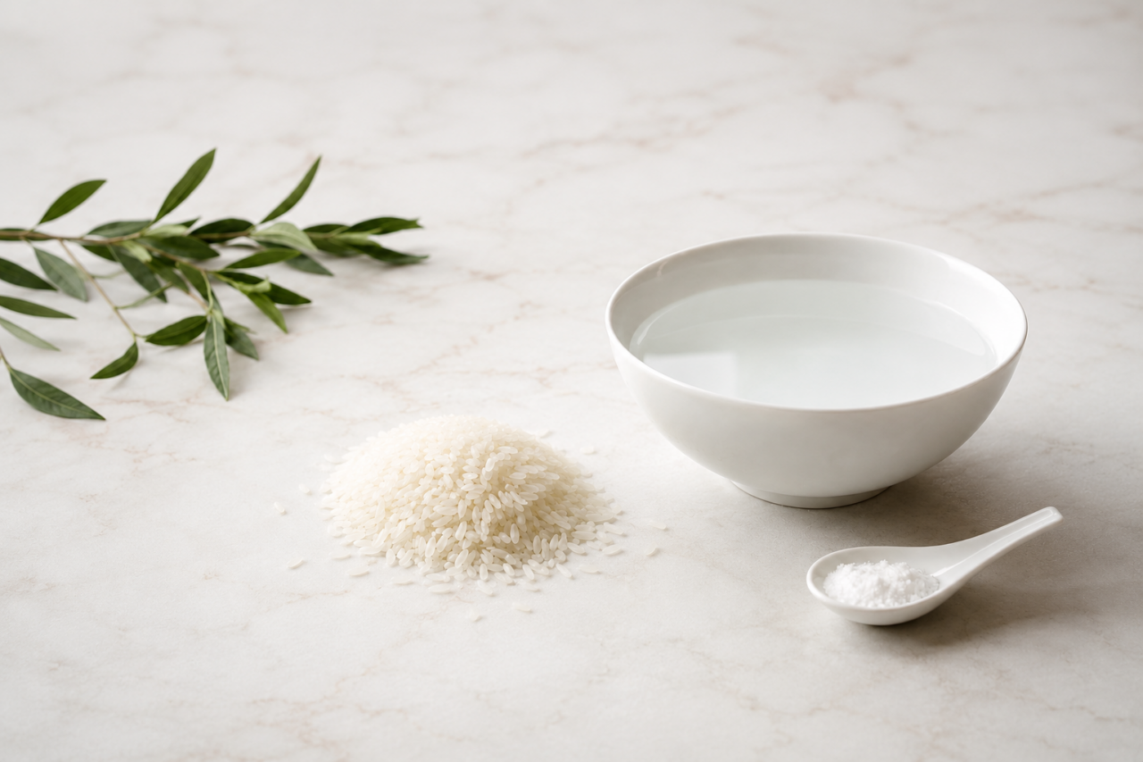 Traditional rice, salt, and water method used for unavoidable Tai Sui or Sui Po renovation disturbance.
